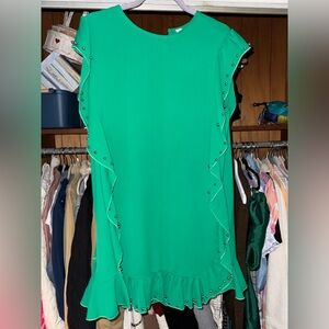 TCEC Green Ruffle Dress